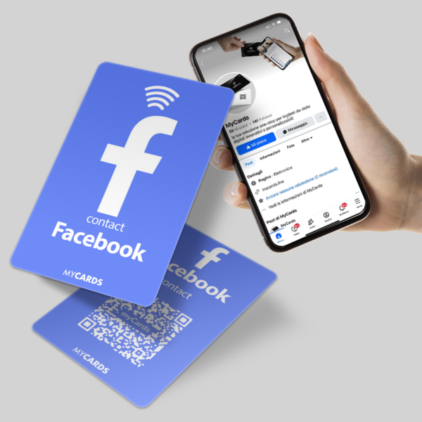 Card Facebook – Condividi il tuo profilo o pagina in un attimo! Sei un professionista, un’azienda, un influencer o un’attività locale e vuoi far conoscere il tuo profilo Facebook in modo rapido e senza complicazioni? Con le Card Facebook puoi farlo in pochi secondi grazie alla tecnologia QR Code e link diretto!