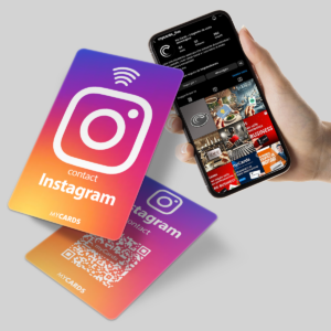 MyCards Instagram – Condividi il tuo profilo in un istante! Sei un content creator, un influencer, un’azienda o semplicemente vuoi far conoscere il tuo profilo Instagram in modo veloce e professionale? Con le card instagram puoi farlo con un semplice tocco! Le MyCards Instagram sono la soluzione perfetta per chi desidera condividere il proprio profilo in pochi secondi senza bisogno di digitare il nome utente o cercare manualmente il link della propria pagina. Grazie alla tecnologia QR Code e link diretto, chiunque potrà accedere al tuo account con una semplice scansione. MyCards Instagram – Condividi il tuo profilo in un istante! Sei un content creator, un influencer, un’azienda o semplicemente vuoi far conoscere il tuo profilo Instagram in modo veloce e professionale? Con MyCards Instagram puoi farlo con un semplice tocco! Le MyCards Instagram sono la soluzione perfetta per chi desidera condividere il proprio profilo in pochi secondi senza bisogno di digitare il nome utente o cercare manualmente il link della propria pagina. Grazie alla tecnologia QR Code e link diretto, chiunque potrà accedere al tuo account con una semplice scansione.